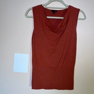 Ann Taylor Factory Rust Sleeveless Blouse